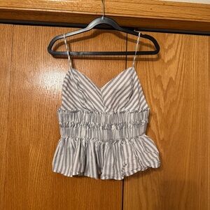 EXPRESS striped babydoll crop